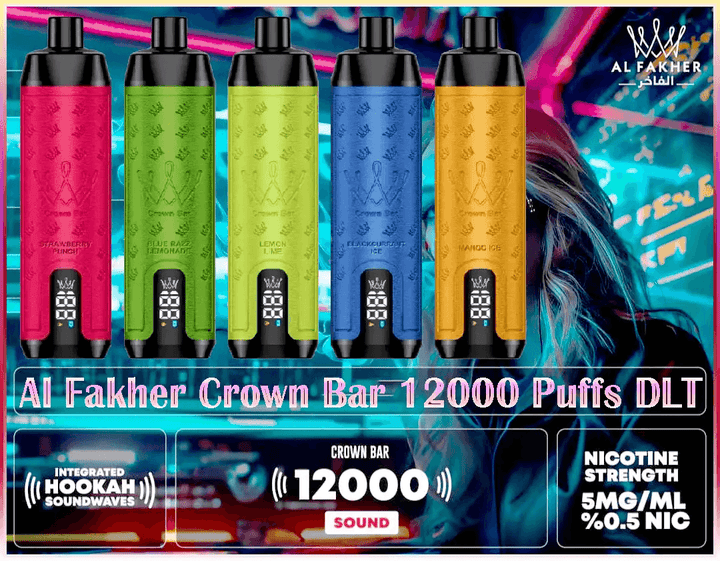 AL FHAKER CROWN BAR DISPOSABLE DEVICE WITH SOUND (12000 PUFFS) - Dubai Vape King