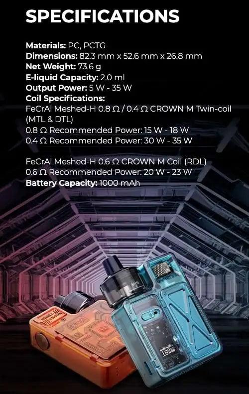 UWELL CROWN M POD MOD - Dubai Vape King