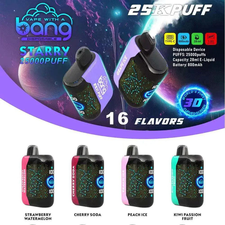 BANG STARRY 25000 PUFFS DISPOSABLE DEVICE - Dubai Vape King