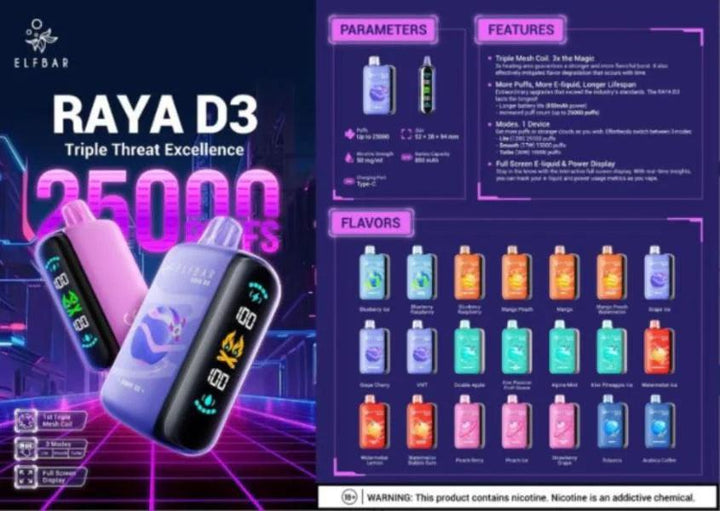 ELFBAR Raya D3 Disposable Device(25000 Puffs) - Dubai Vape King